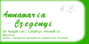 annamaria czegenyi business card