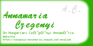 annamaria czegenyi business card